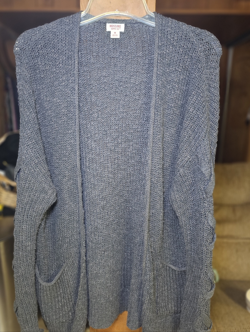 Mossimo Supply Co Open Front Cardigan | Gray Knit | Size Medium